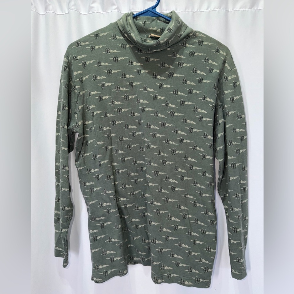 Vintage Woolrich Christmas tree  Olive Green Turtleneck Sweater - Long Sleeve